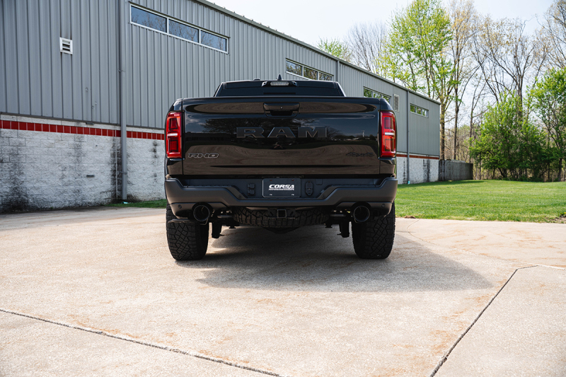 RAM 1500 Performance Exhaust - Dual Rear Exit - CORSA Performance - Cat Back Dual Wall Tips - Gun Metal - `25-`26